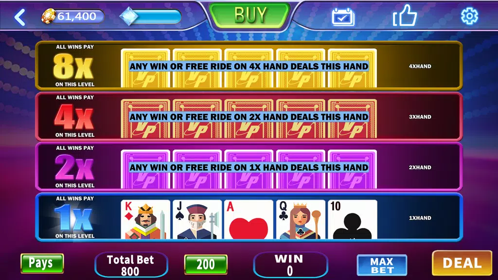 Royal House - Free Vegas Multi hand  Video Poker Screenshot 2