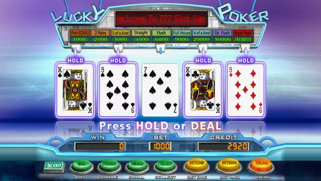 777 Poker Slot Machine 5PK Screenshot 2