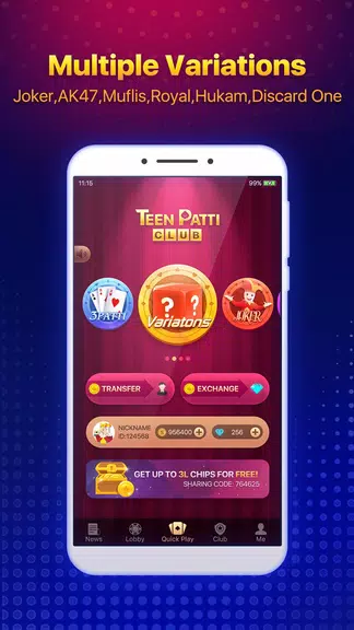 Teen Patti Club - TPC - India Poker with Friends Screenshot 1