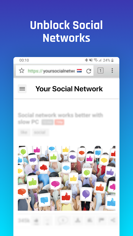 Unblock Site VPN Proxy Browser Mod Screenshot 2