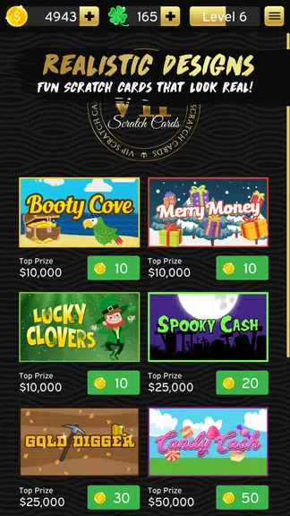 VIP Scratch Cards Screenshot 1