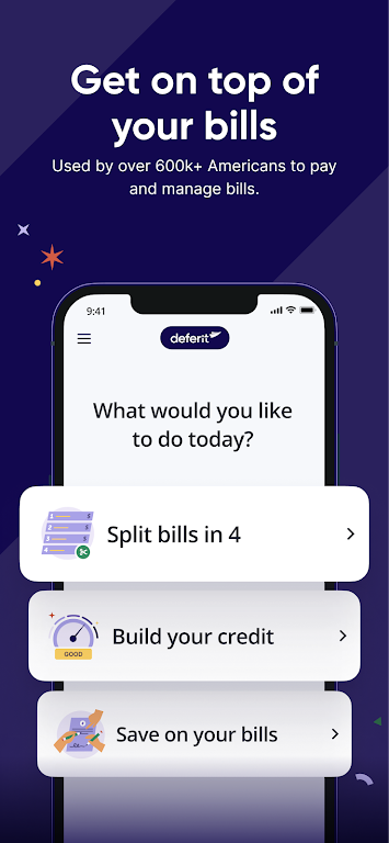 Deferit: Pay bills in 4 Screenshot 2