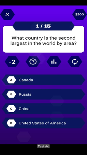 Millionaire Game - Trivia Quiz Screenshot 2