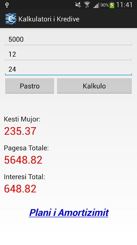 Kalkulatori i Kredive Screenshot 2