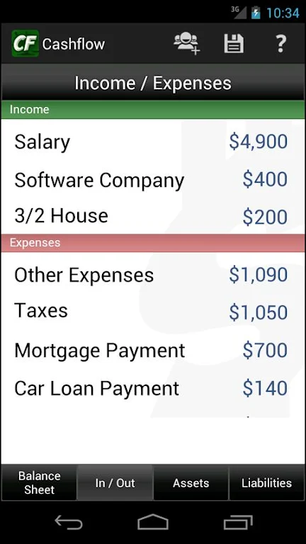 Cashflow Balance Sheet Screenshot 2