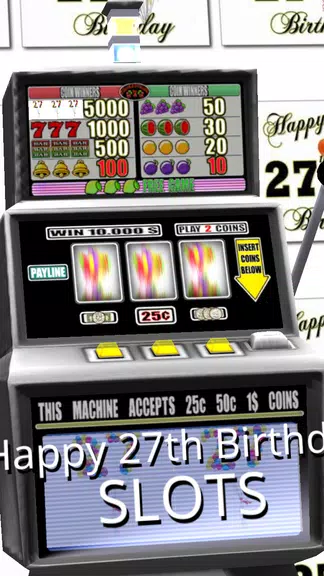 3D Happy 27th Birthday Slots - Screenshot 3