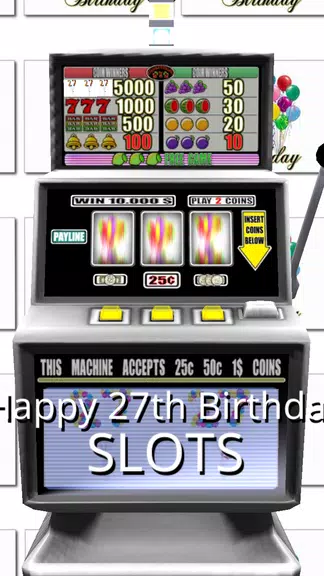 3D Happy 27th Birthday Slots - Screenshot 1