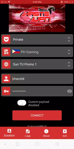 HasteVPN Screenshot 1