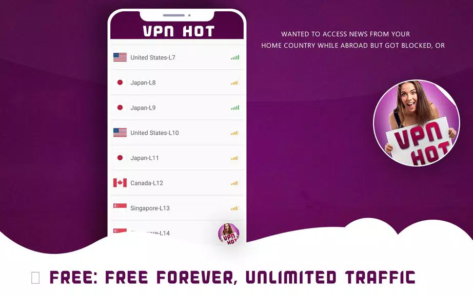 Free Hot VPN : VPN Hot Unblock Proxy 2019 Screenshot 3