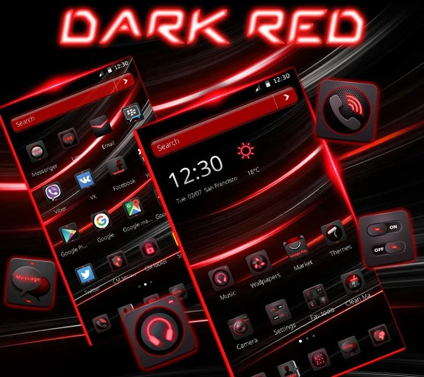 Dark Red Launcher Screenshot 1