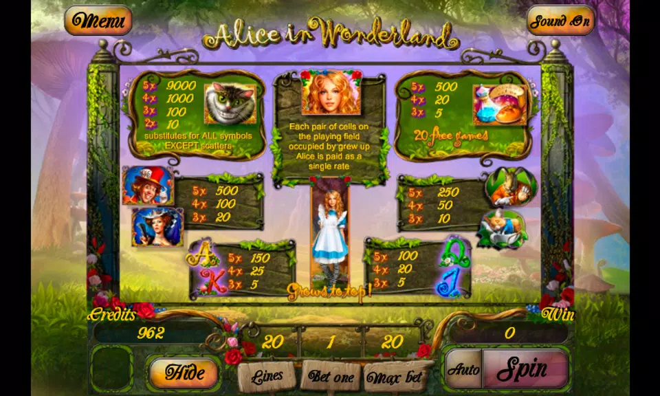 Alice In Wonderland Slot Screenshot 3