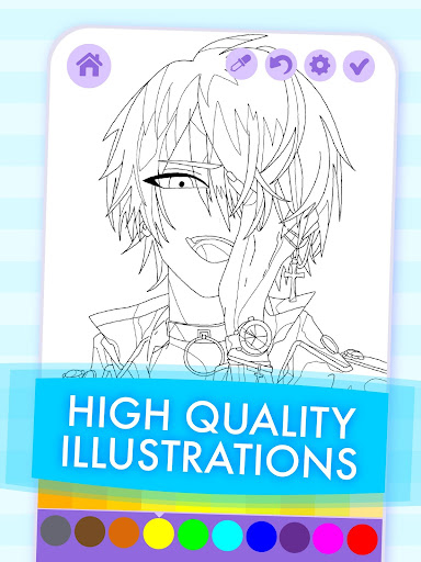 Kawaii Anime Boys Coloring Book Screenshot 3