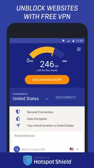 Rocket VPN Free – Internet Free Screenshot 1