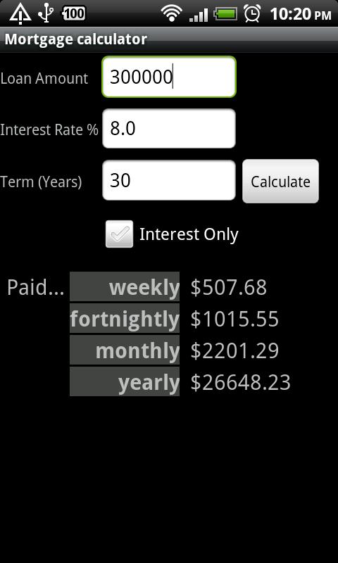 Simple Mortgage Calculator Screenshot 1