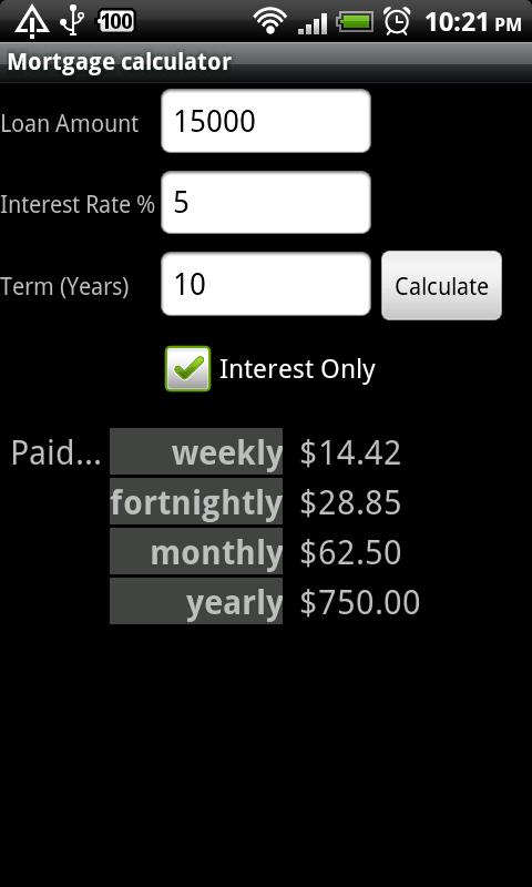 Simple Mortgage Calculator Screenshot 2