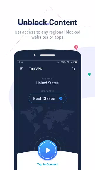 Top VPN - Secure, Private, Free Internet Unlimited Screenshot 1