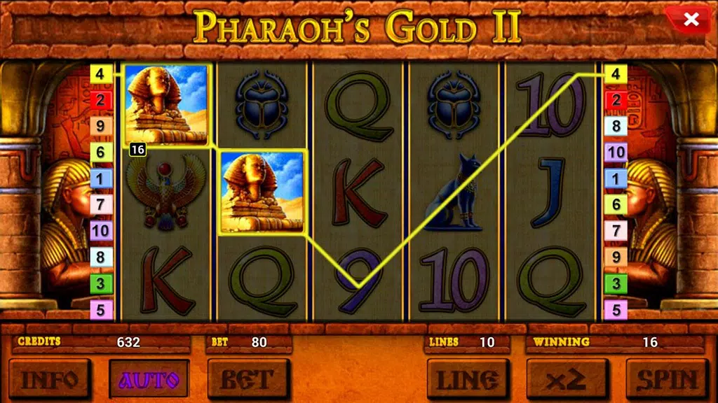 Pharaoh's Gold II Deluxe slot Screenshot 3