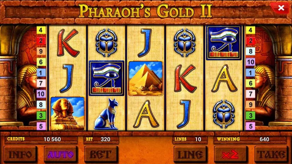 Pharaoh's Gold II Deluxe slot Screenshot 1