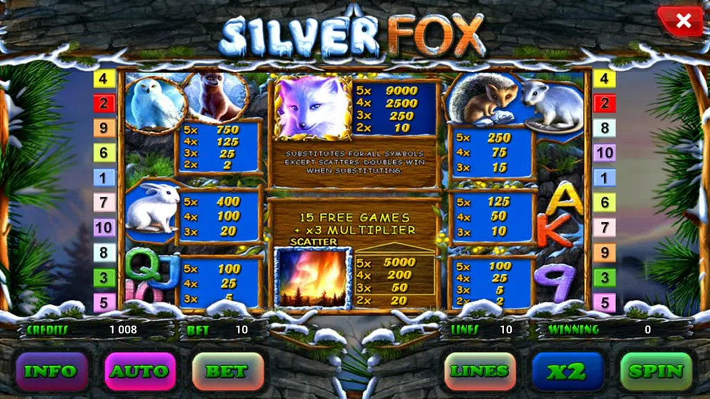 Silver Fox slot Screenshot 3