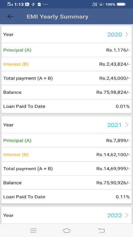 EMI Calc- Home, Personal, Car Screenshot 3