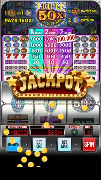 Triple 50x Pay Slot Machine Screenshot 2