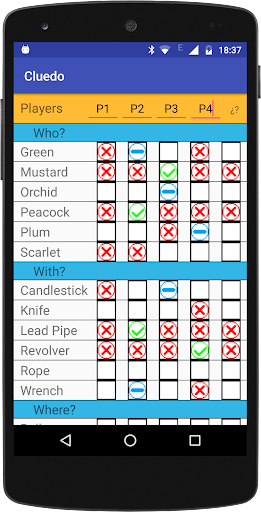 Cluedo Notepad Screenshot 2