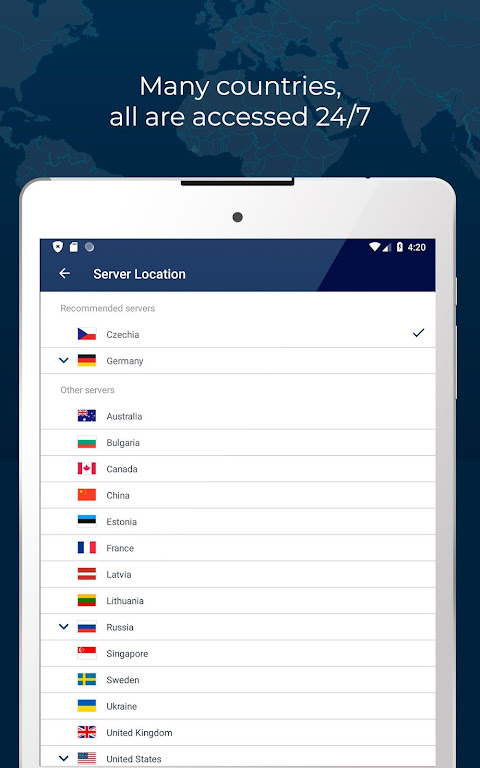 Fast VPN proxy servers with no logs - RUSVPN Screenshot 3