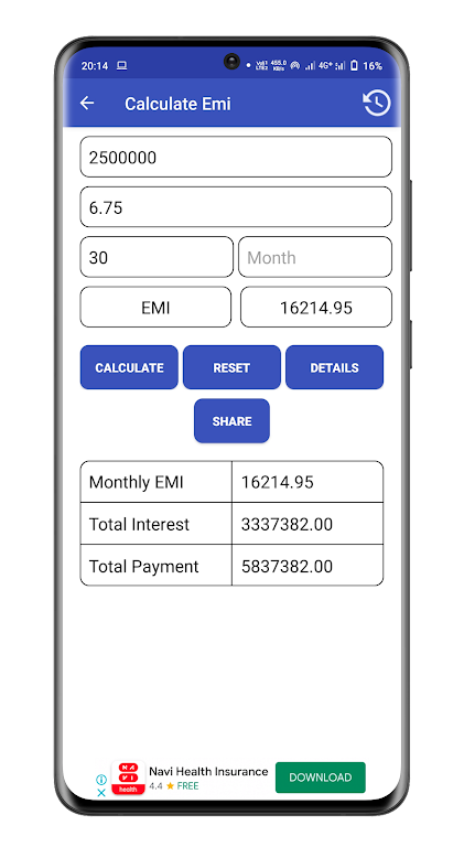 EMI Calculator - Loan & Bankin Screenshot 2