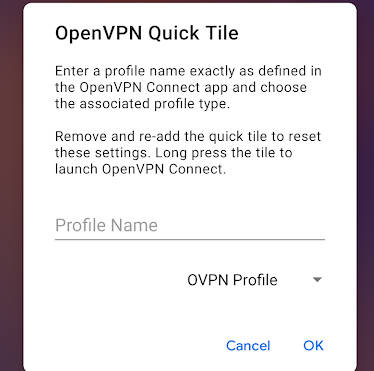 OpenVPN Quick Settings Tile Screenshot 3