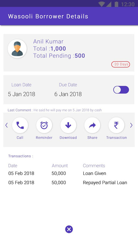 Loan Tracker - Wasooli for Free Loan Management Screenshot 4