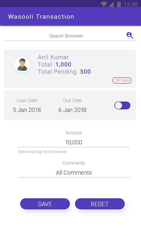 Loan Tracker - Wasooli for Free Loan Management Screenshot 2