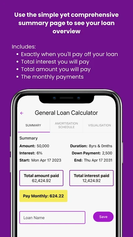 General Loan Calculator Screenshot 2