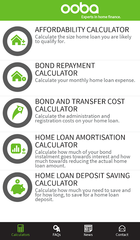 ooba Home Loans Calculators Screenshot 1