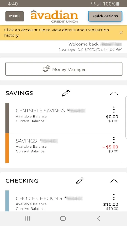 Avadian Credit Union Screenshot 1