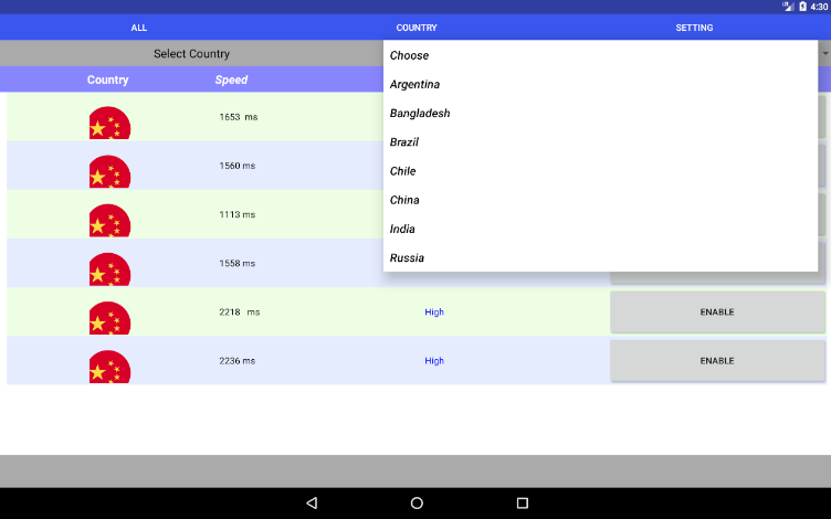 All Country VPN Screenshot 2