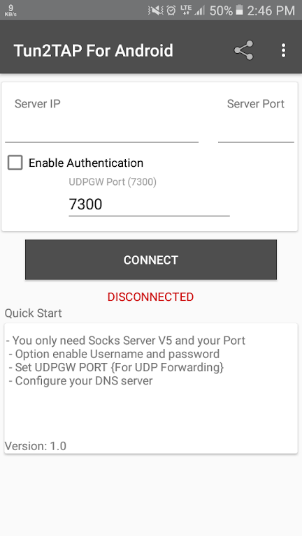 Tun2TAP Socks/HTTP to VPN Screenshot 2