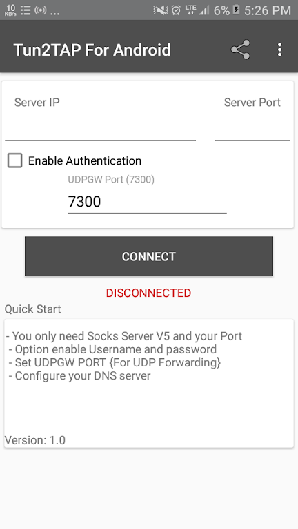 Tun2TAP Socks/HTTP to VPN Screenshot 3