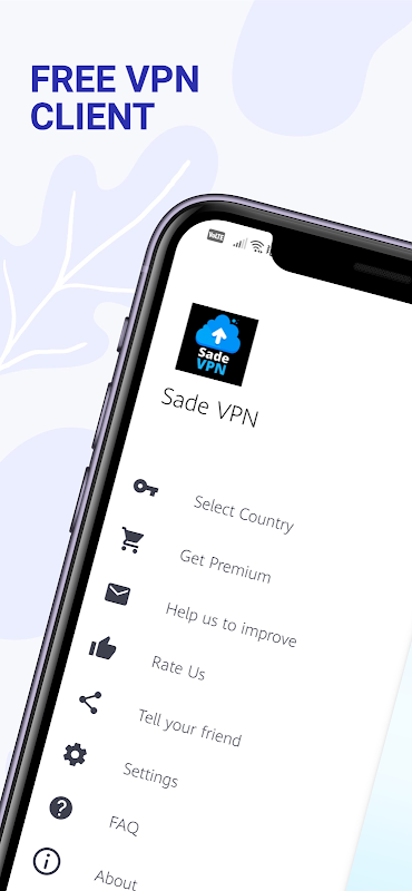 Sade VPN Free - super vpn client, fastest server Screenshot 1