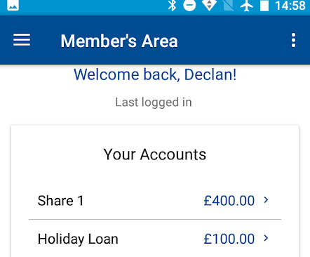 NHS Credit Union Mobile Screenshot 2