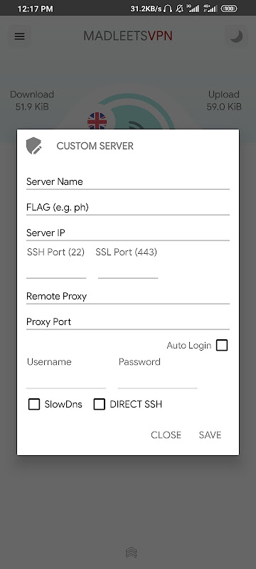 Madleets VPN SSH|DNS|WebSocket Screenshot 2