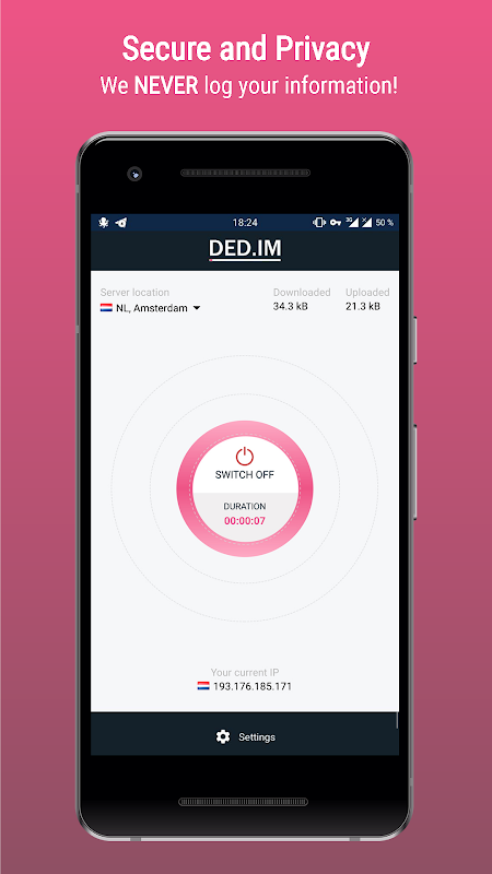 DED.IM VPN - High speed and secure VPN Screenshot 1