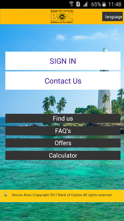 Bank of Ceylon Mobile Banking Screenshot 1