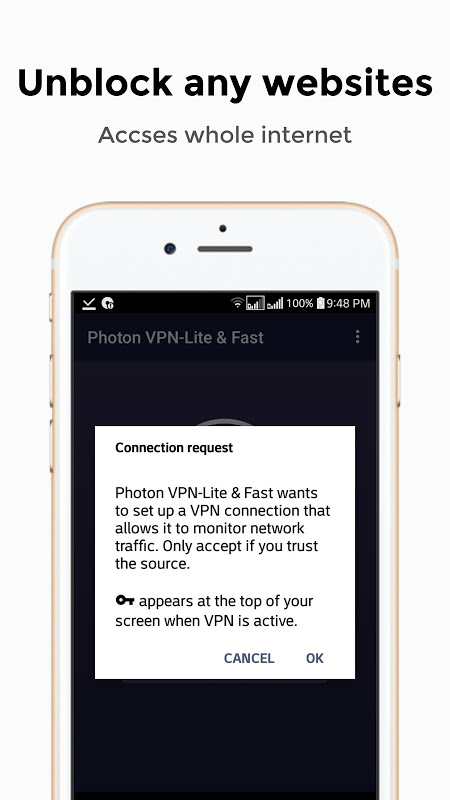 Photon Lite VPN-Unlimited Proxy Master,IP Changer Screenshot 1