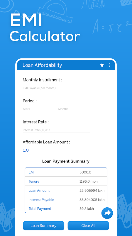 EMI Calculator - Home, Car, personal Loan, GST,SIP Screenshot 1