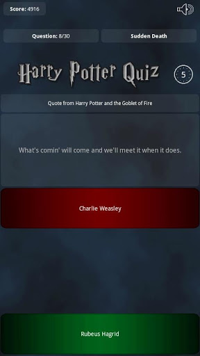 HP Quotes Quiz Screenshot 2