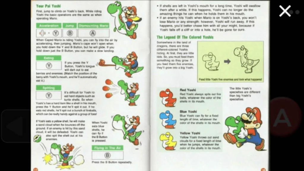 SNES Super Mari World - Comics Board and story Screenshot 1