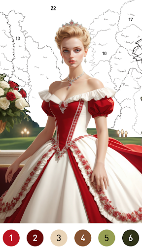 Gown Color by Number Book Screenshot 2