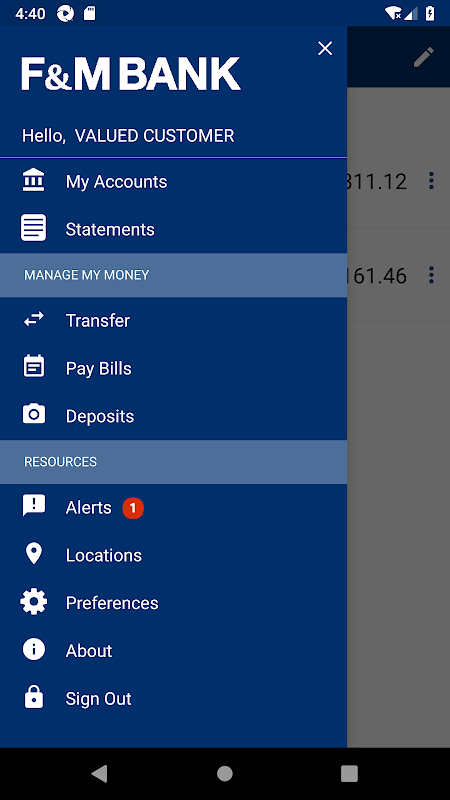 F&M Bank - EZ Banking Screenshot 1