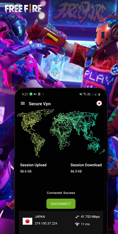 FreeFireVPN - Free SERVER CHANGER Screenshot 1
