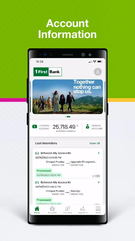 FirstBank Tu Banca Digital App Screenshot 2